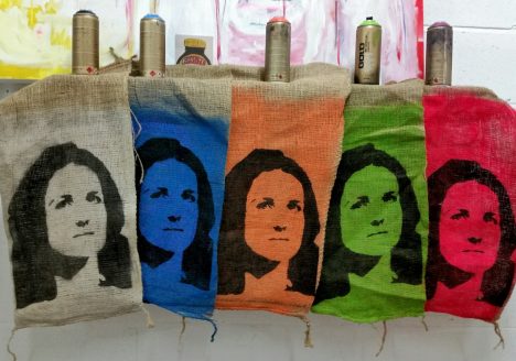 Tory Sandbags (Theresa Villiers) by Stephen Millar, Creative Exchange studio artist