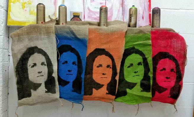 Tory Sandbags (Theresa Villiers) by Stephen Millar, Creative Exchange studio artist